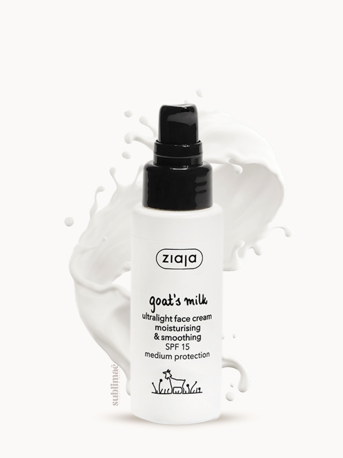 Crème Visage Ultralight au Lait de Chèvre SPF 15 – Hydratation & Protection