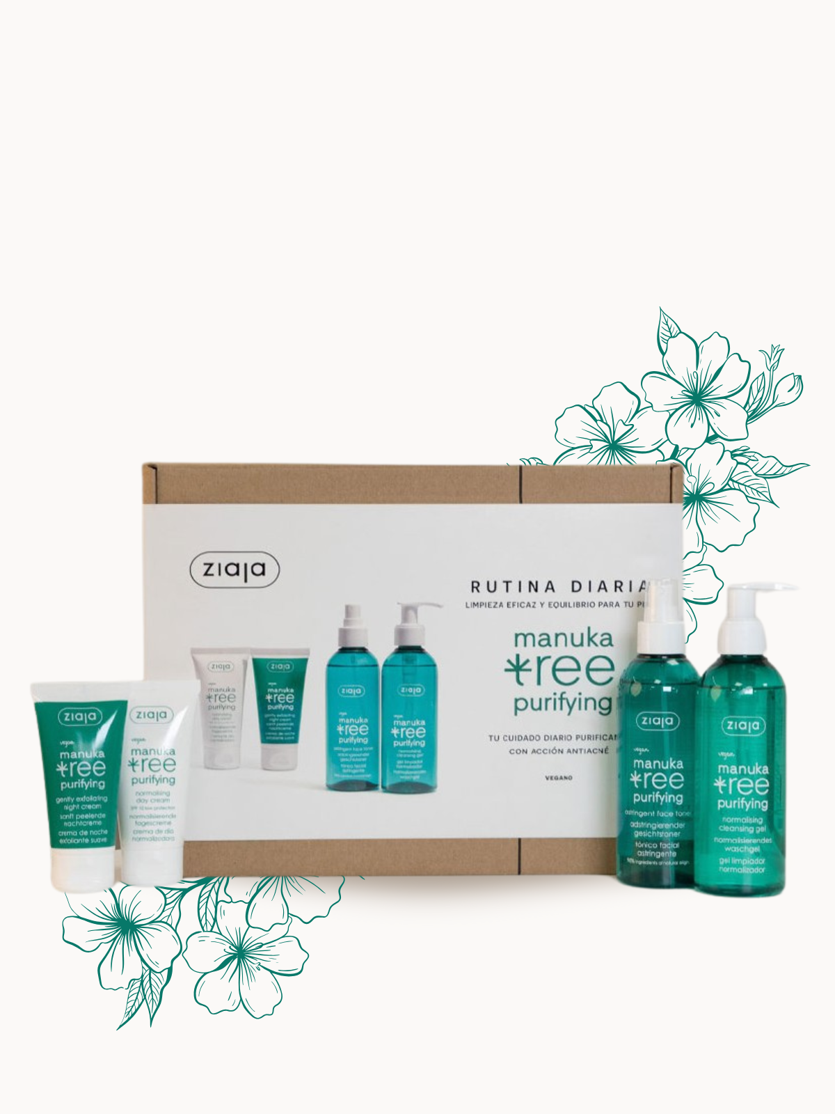 Coffret Routine Quotidienne Manuka – Pureté & Équilibre pour Peaux Mixtes à Grasses