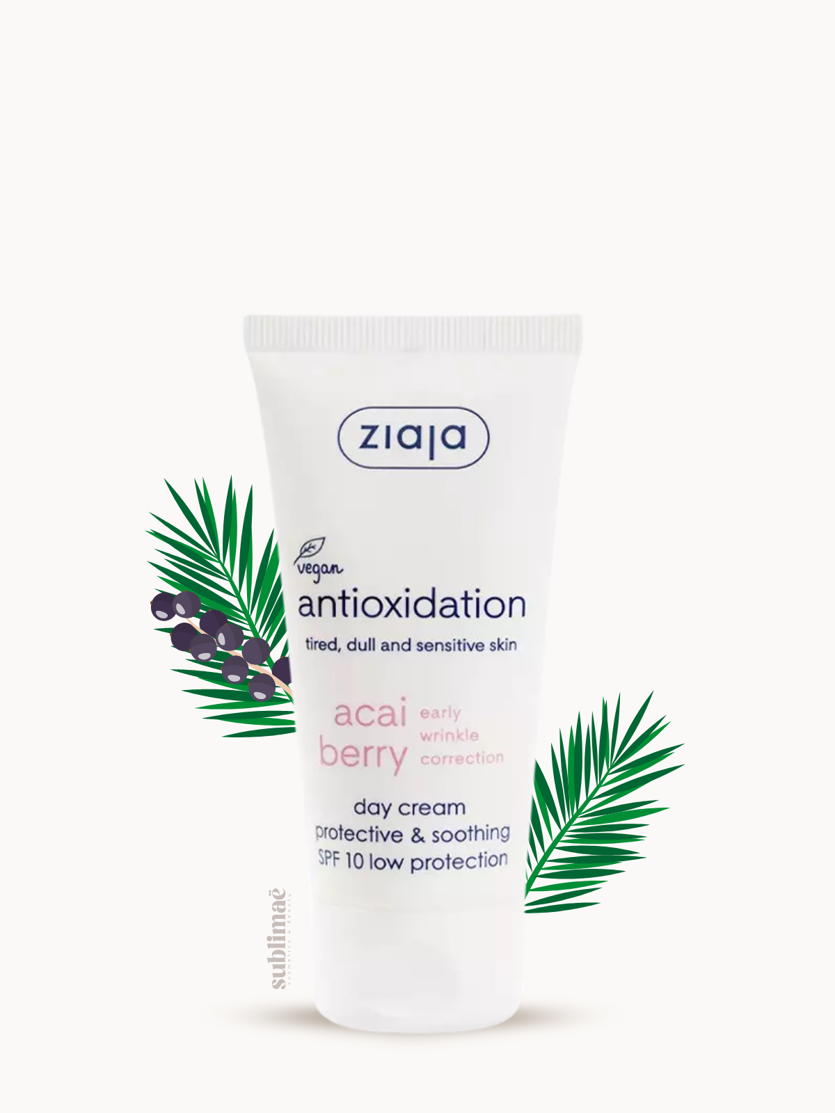 Crème de Jour Açaï SPF 10 – Hydratation & Protection Antioxydante