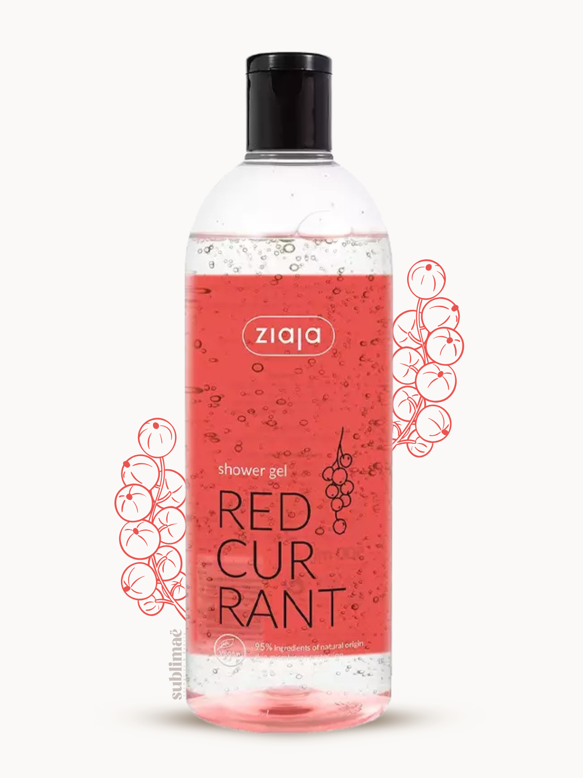 Gel Douche Groseille Rouge – Énergie Fruitée & Nettoyage Tout en Douceur