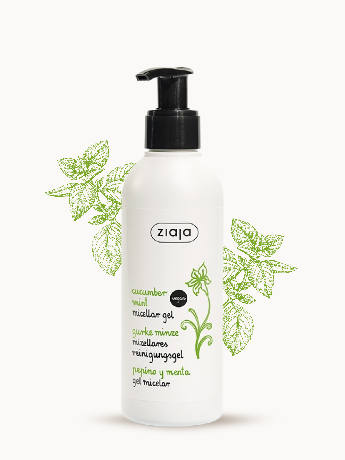 Gel Nettoyant Micellaire Concombre & Menthe – Fraîcheur & Pureté en Douceur